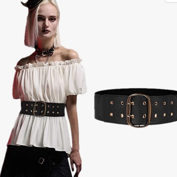 Wide Waist Belts for Women for Dresses Plus Size Double Grommet Belt Stretchy El